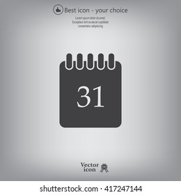 Calendar icon, vector illustration. Flat design style