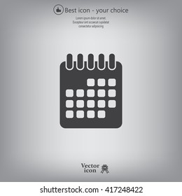 Calendar icon, vector illustration. Flat design style
