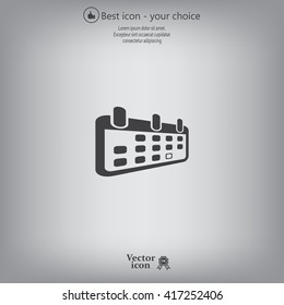 Calendar icon, vector illustration. Flat design style
