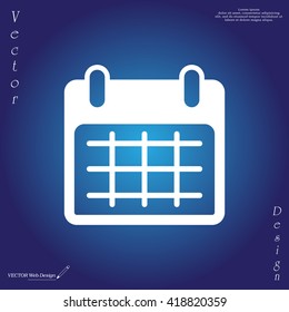 Calendar icon, vector illustration. Flat design style