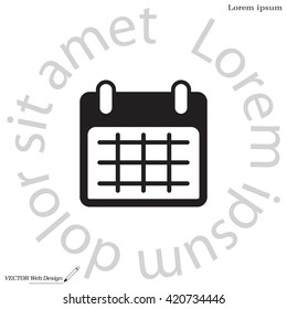 Calendar icon, vector illustration. Flat design style