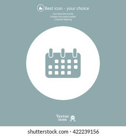 Calendar icon, vector illustration. Flat design style