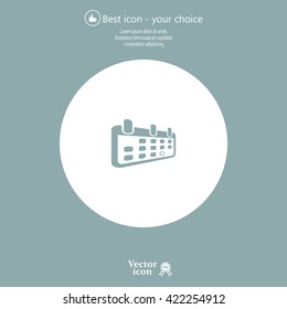Calendar icon, vector illustration. Flat design style