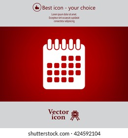 Calendar icon, vector illustration. Flat design style
