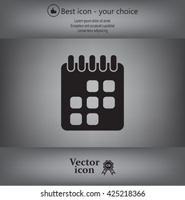 Calendar icon, vector illustration. Flat design style