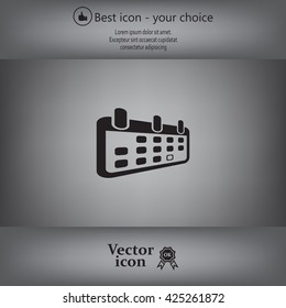 Calendar icon, vector illustration. Flat design style