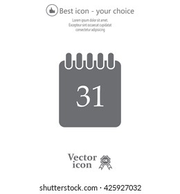 Calendar icon, vector illustration. Flat design style