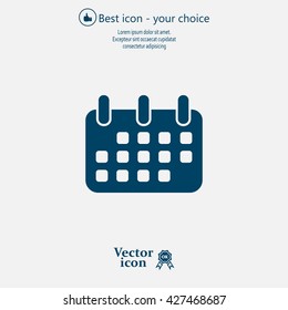 Calendar icon, vector illustration. Flat design style
