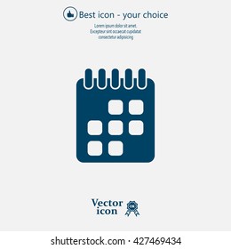 Calendar icon, vector illustration. Flat design style