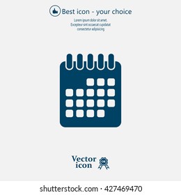 Calendar icon, vector illustration. Flat design style