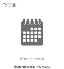 Calendar icon, vector illustration. Flat design style