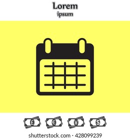 Calendar icon, vector illustration. Flat design style