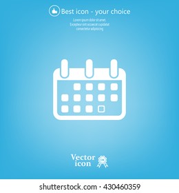Calendar icon, vector illustration. Flat design style