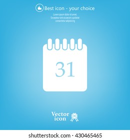 Calendar icon, vector illustration. Flat design style