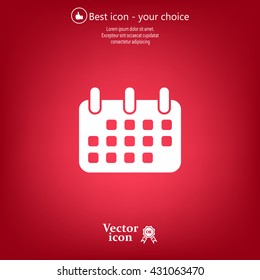 Calendar icon, vector illustration. Flat design style
