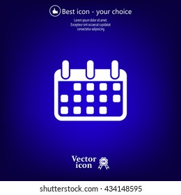 Calendar icon, vector illustration. Flat design style