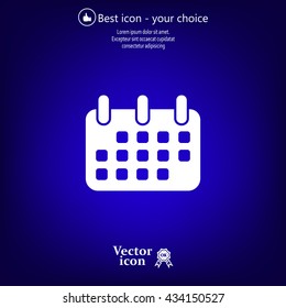 Calendar icon, vector illustration. Flat design style