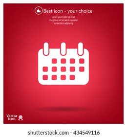 Calendar icon, vector illustration. Flat design style