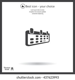 Calendar icon, vector illustration. Flat design style