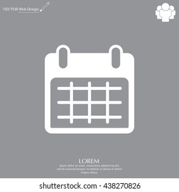 Calendar icon, vector illustration. Flat design style