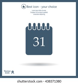 Calendar icon, vector illustration. Flat design style