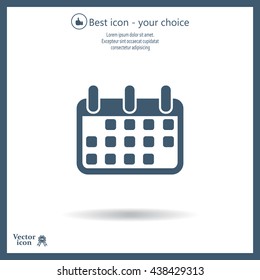 Calendar icon, vector illustration. Flat design style