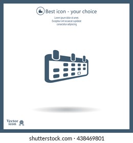 Calendar icon, vector illustration. Flat design style