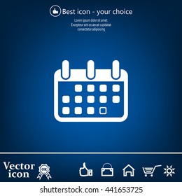 Calendar icon, vector illustration. Flat design style