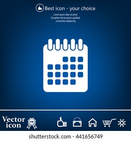 Calendar icon, vector illustration. Flat design style