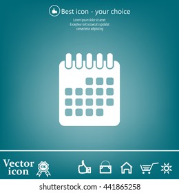 Calendar icon, vector illustration. Flat design style