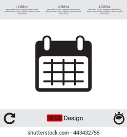 Calendar icon, vector illustration. Flat design style
