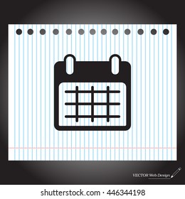 Calendar icon, vector illustration. Flat design style
