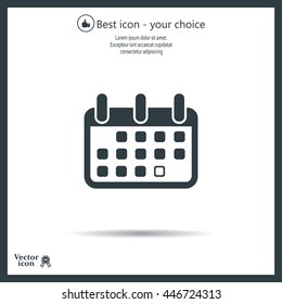 Calendar icon, vector illustration. Flat design style