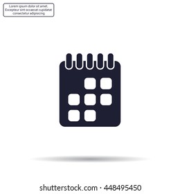 Calendar icon, vector illustration. Flat design style