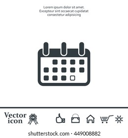 Calendar icon, vector illustration. Flat design style