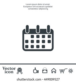 Calendar icon, vector illustration. Flat design style
