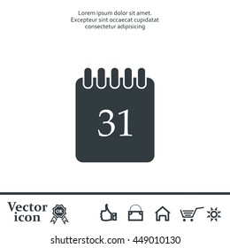 Calendar icon, vector illustration. Flat design style