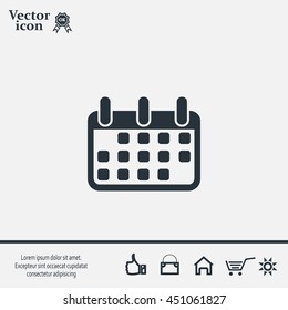 Calendar icon, vector illustration. Flat design style