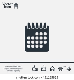 Calendar icon, vector illustration. Flat design style
