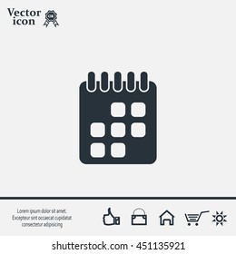 Calendar icon, vector illustration. Flat design style