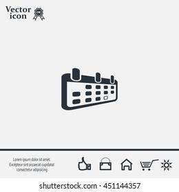 Calendar icon, vector illustration. Flat design style