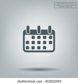 Calendar icon, vector illustration. Flat design style