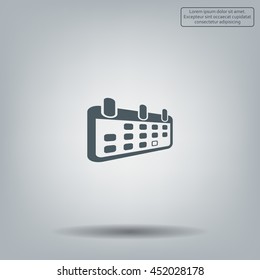 Calendar icon, vector illustration. Flat design style