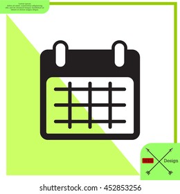 Calendar icon, vector illustration. Flat design style