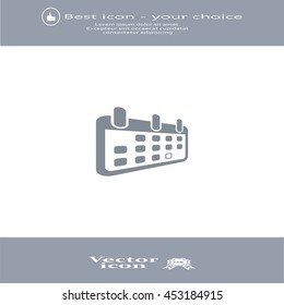 Calendar icon, vector illustration. Flat design style