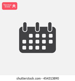 Calendar icon, vector illustration. Flat design style