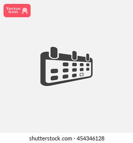Calendar icon, vector illustration. Flat design style