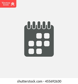 Calendar icon, vector illustration. Flat design style