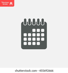 Calendar icon, vector illustration. Flat design style