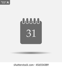 Calendar icon, vector illustration. Flat design style
